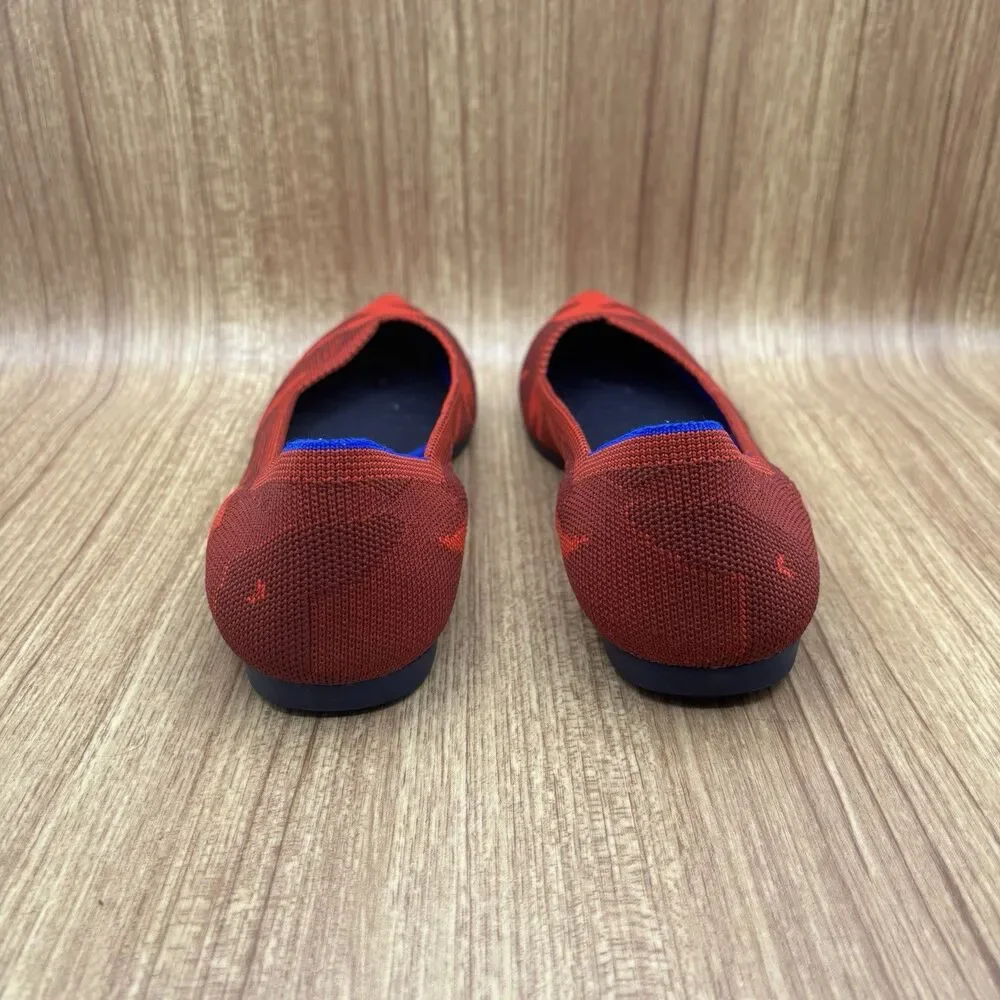 Rothy's The Point II Pattern‎ Red Camo Limited Edition Flats Shoes Womens Sz 8.5